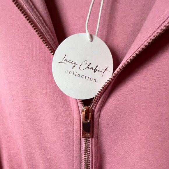 NWT XL Lacey Chabert PINK Full-Zip Hooded Jacket with Drawstring Waist - Picture 3 of 8